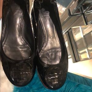 Tory Burch All black Patent Reva Ballet
